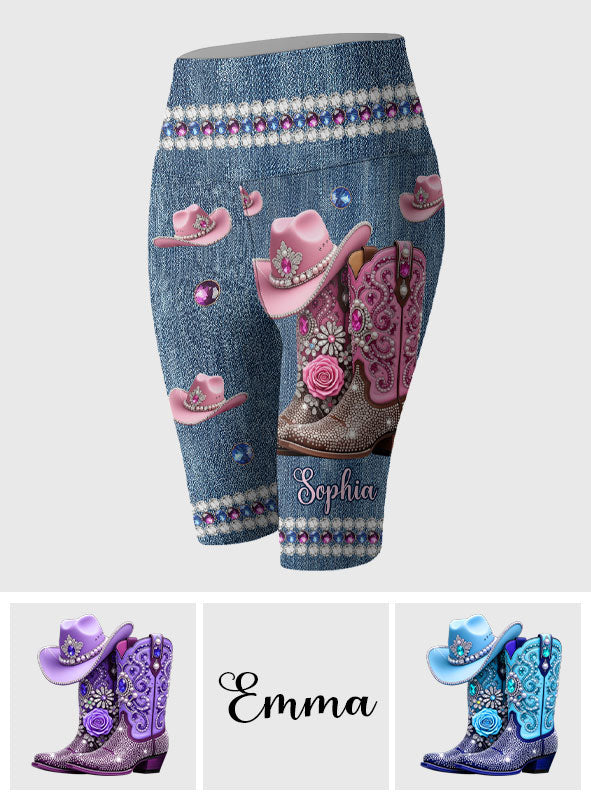 Short cycliste taille haute personnalisé « Cowgirl cool »