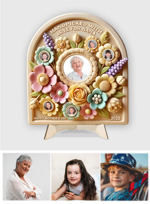 Sélectionné avec soin pour mamie/mamie - Plaque en bois personnalisée à 2 couches pour grand-mère