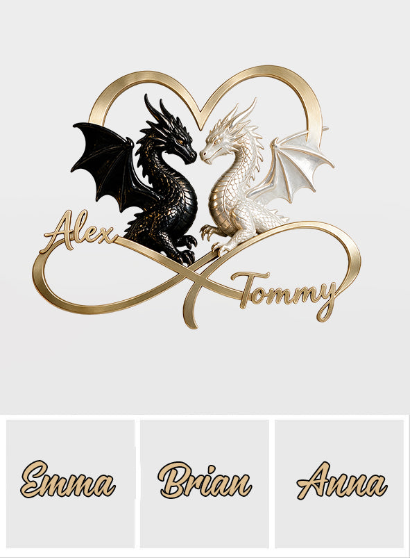 I Love You - Personalized Dragon 3D Printed Cut Metal Sign