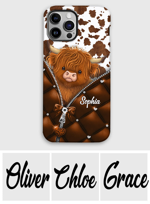 Coque de téléphone personnalisée avec imprimé vache des Highlands - Mignonne vache des Highlands