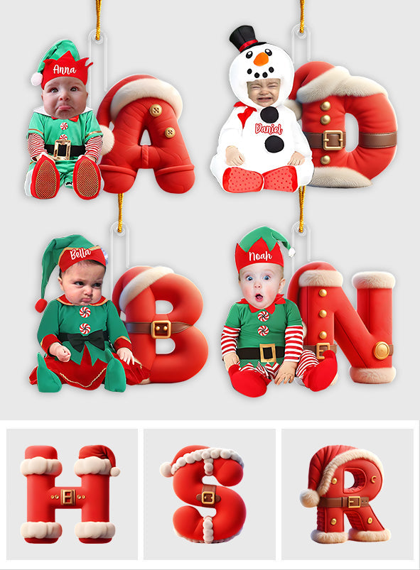 Joyeux Noël - Ornement transparent personnalisé pour enfant