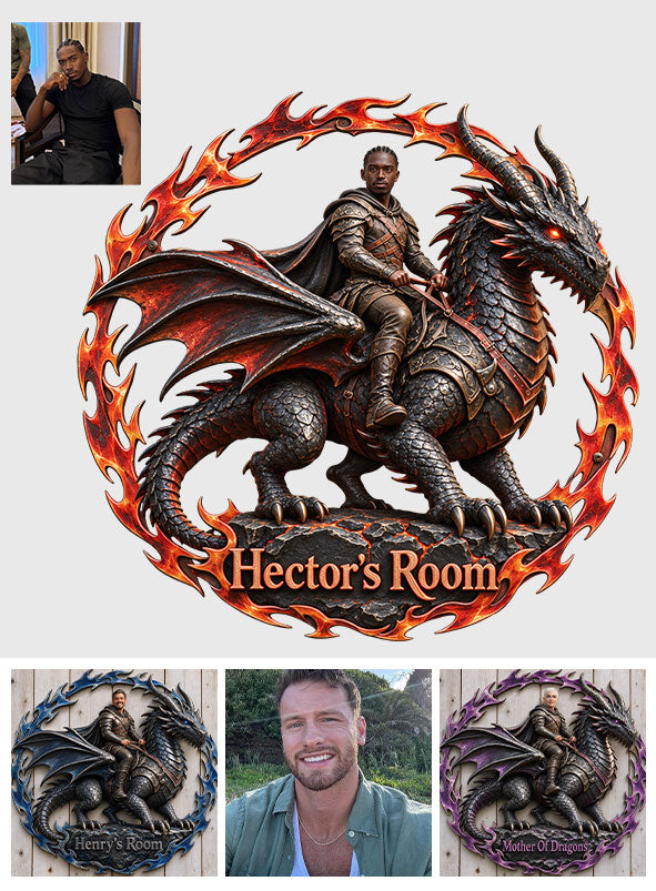 Fire Dragons - Personalized Dragon 3D Printed Cut Metal Sign
