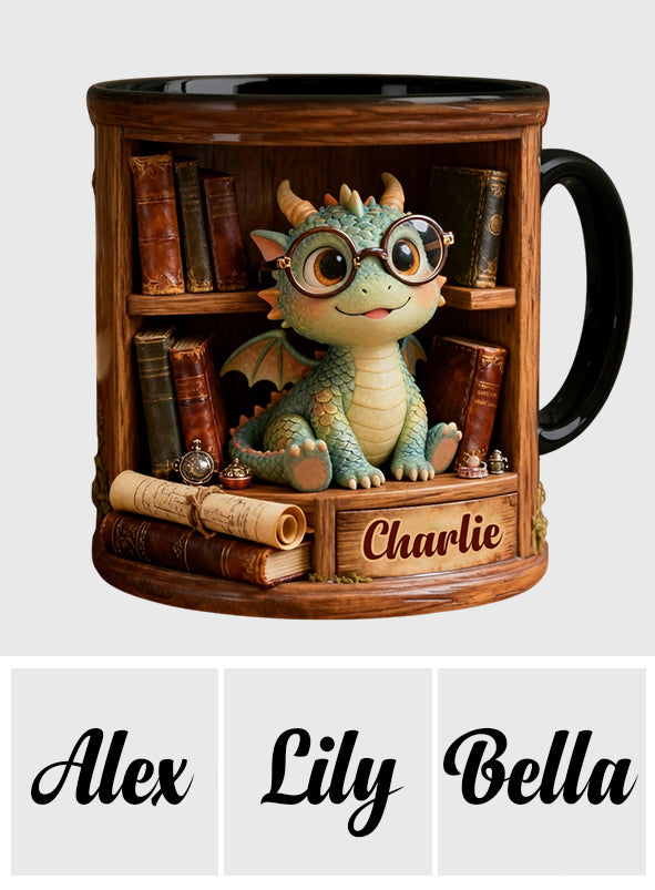 Dans un monde de rats de bibliothèque, soyez un dragon des livres ! – Mug personnalisé à motif livre