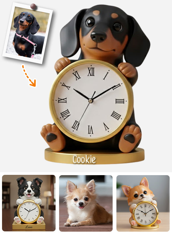 L'heure de la promenade - Plaque horloge personnalisée pour chien en acrylique