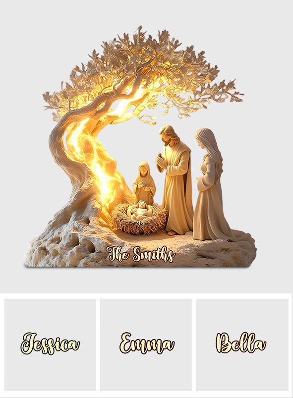 La Sainte Nativité - Plaque acrylique chrétienne personnalisée en forme de pièce