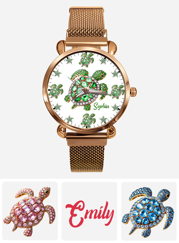 Love Turtles - Personalized Turtle Women Hand Watch