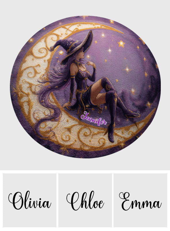 Belle sorcière - Tapis rond personnalisé sorcière