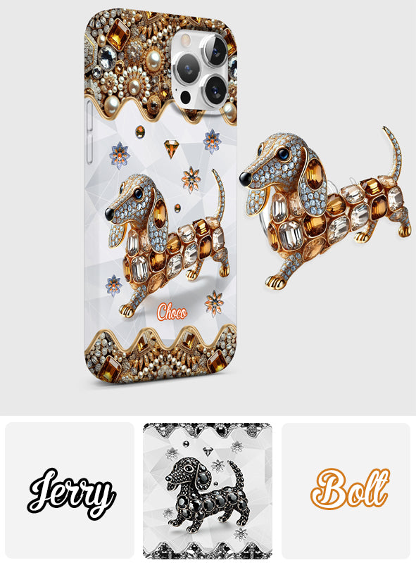 Coque de téléphone personnalisée avec motif teckel - J'adore les teckels