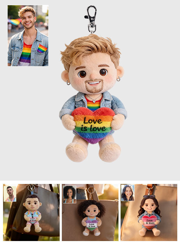 L'amour est l'amour - Porte-clés en peluche LGBT personnalisé