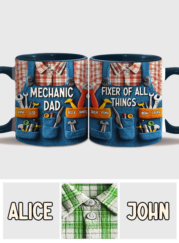 Mechanic Dad - Personalized Father Accent Mug
