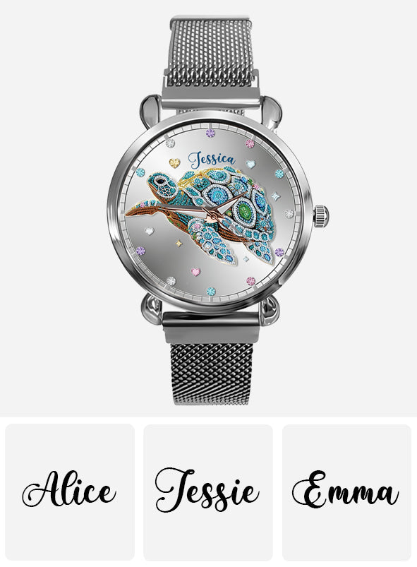 Belle tortue - Montre-bracelet personnalisée pour femme en forme de tortue