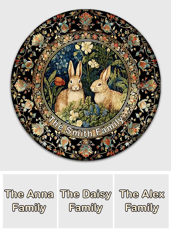 Welcome To Our Sweet Home - Personalized Family Round Rug