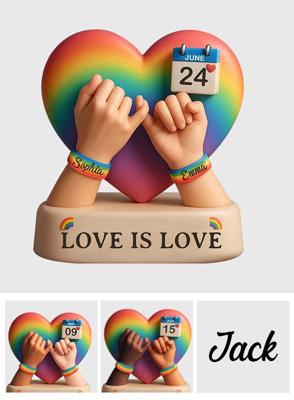 Love Is Love - Personalized LGBT Support Custom Shaped Acrylic Plaque