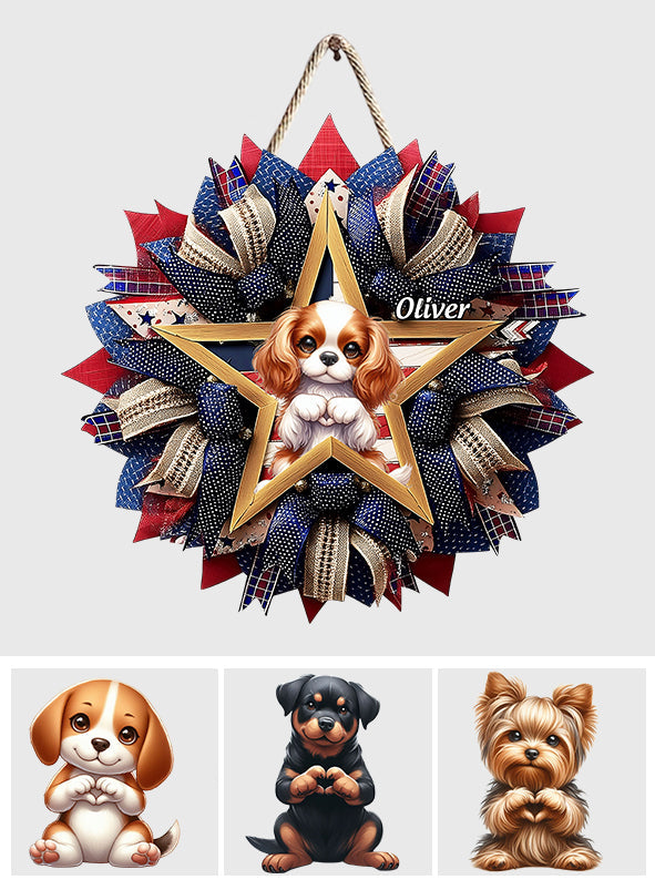 Paws & Patriot - Panneau en bois personnalisé pour chien