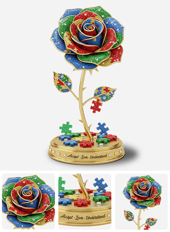 Accepter, aimer, comprendre - Plaque acrylique personnalisée pour la sensibilisation à l'autisme