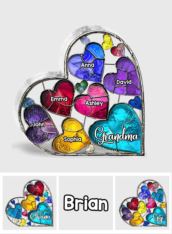 Les chéries de la maman de grand-mère - Plaque acrylique personnalisée en forme de grand-mère