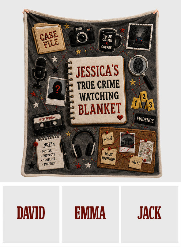 True Crime Watching Blanket - Personalized True Crime Blanket