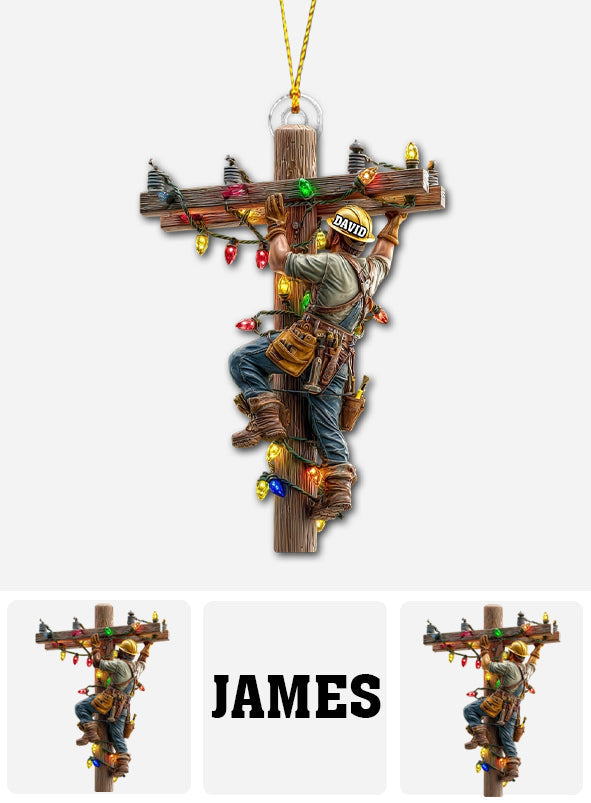 Garder la lumière allumée - Ornement personnalisé pour électricien