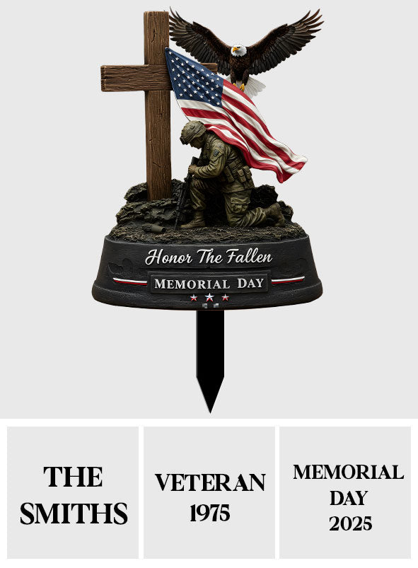 Hommage aux disparus, décoration extérieure pour le Memorial Day - Art de jardin en métal personnalisé pour vétéran