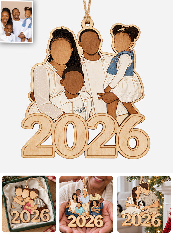 Custom Face No Face Custom Photo Family Gathering 2026 - Personalized Family Ornament