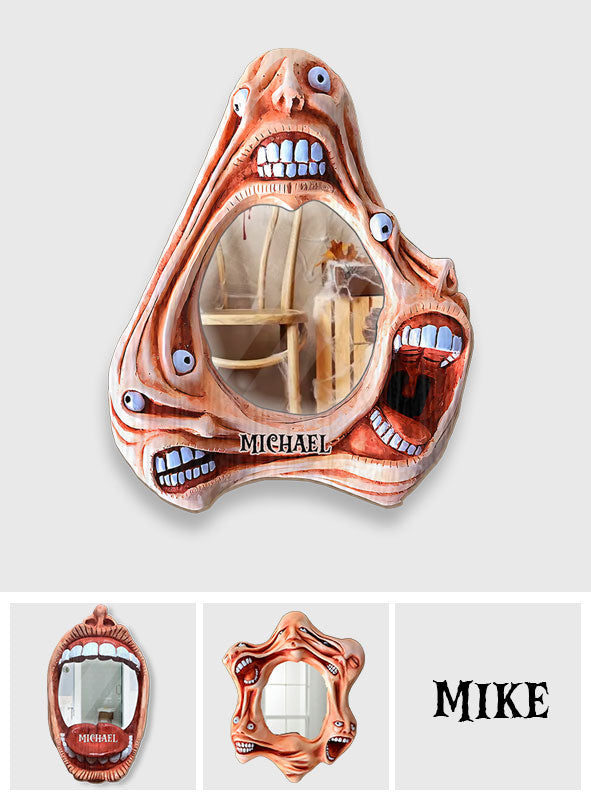 Miroir mural d'Halloween personnalisé avec des visages effrayants