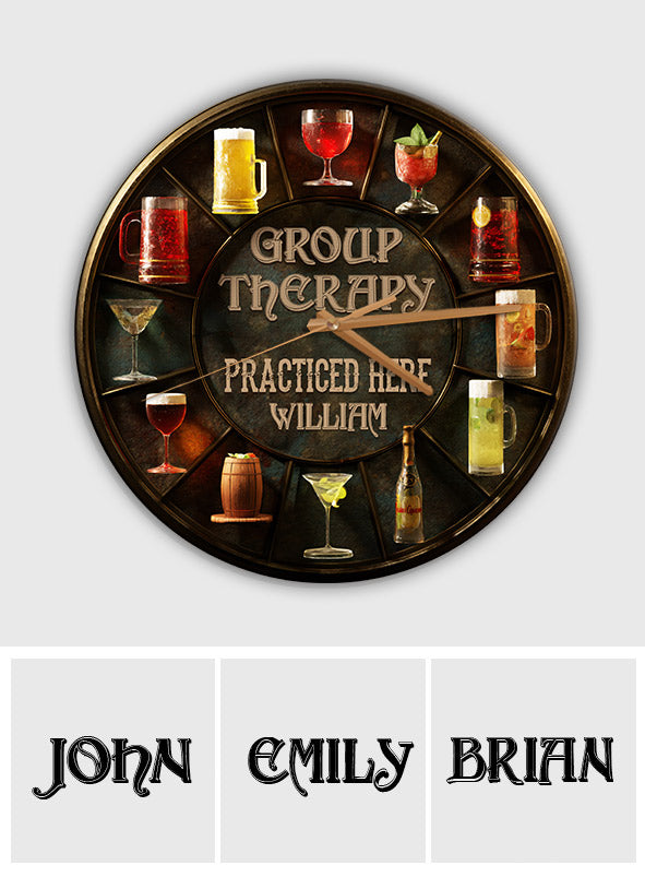 Group Therapy - Personalized Wine Wall Clock