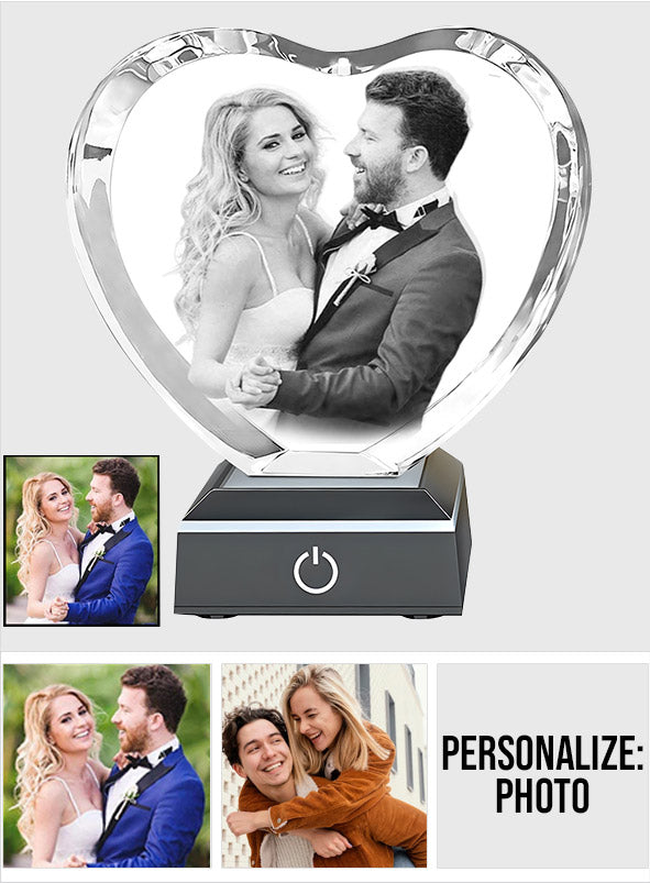 Photo personnalisée sur verre gravée au laser - Couple