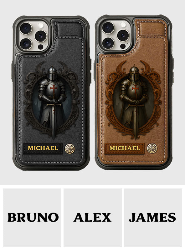 Étui portefeuille chrétien personnalisé Knight Of God -