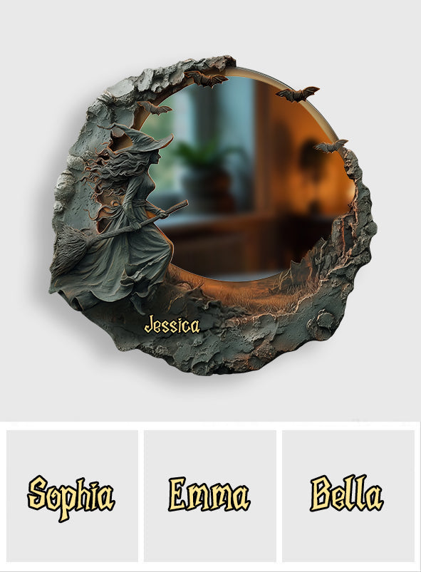 La sorcière est là - Miroir mural personnalisé sorcière