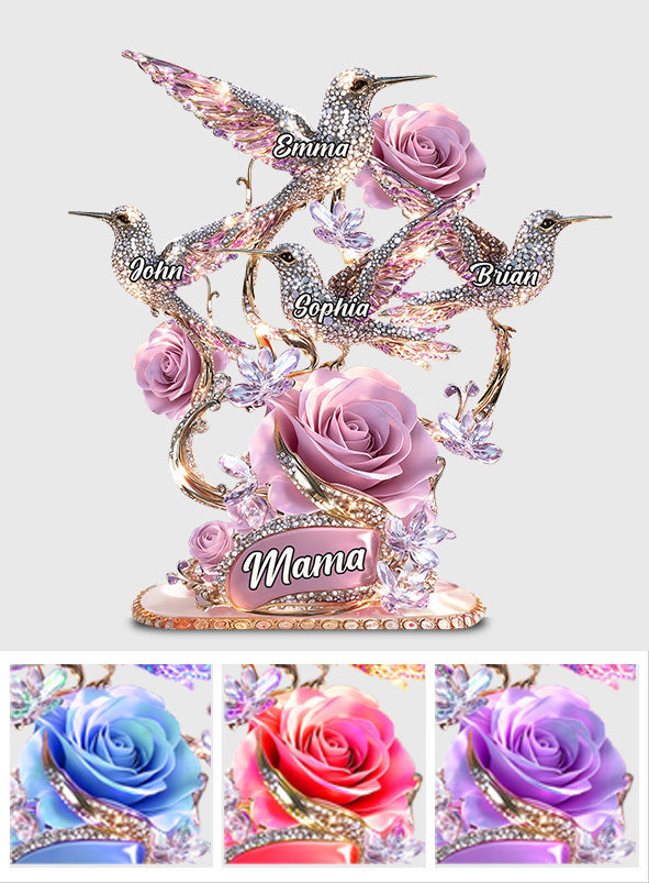 We Love You Gift For Mom, Grandma - Personalized Mother Custom Shaped Acrylic Plaque