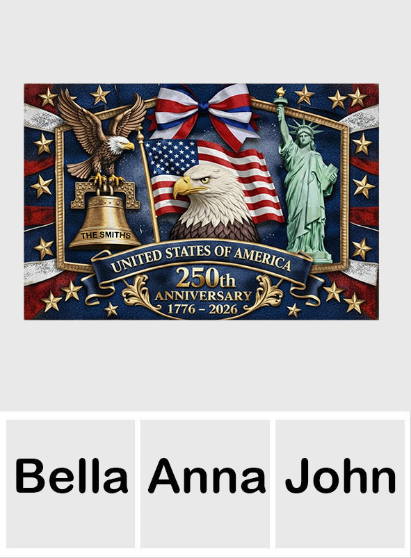 Paillasson patriotique personnalisé pour le 250e anniversaire des États-Unis