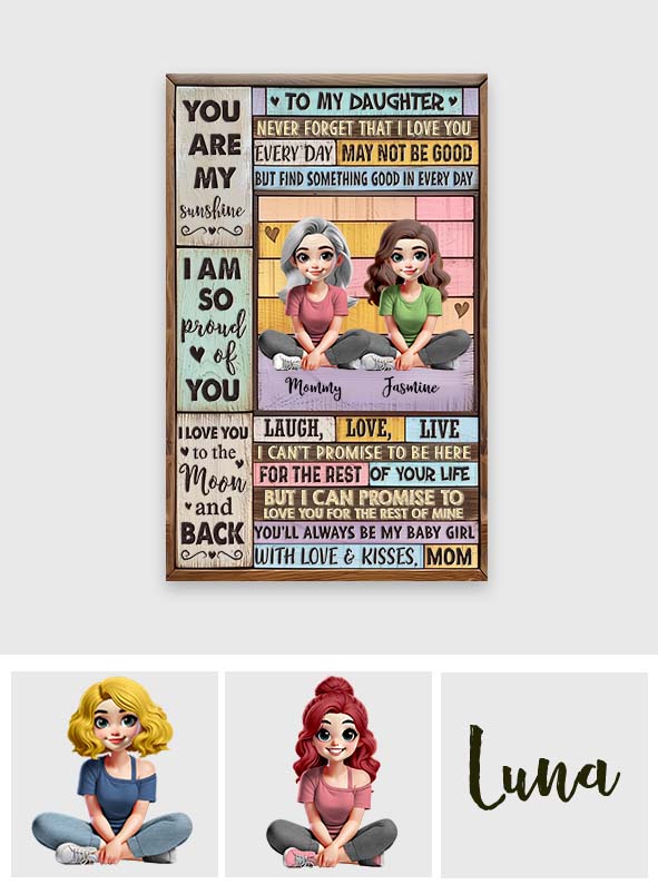 À ma fille - Toile et affiche personnalisées
