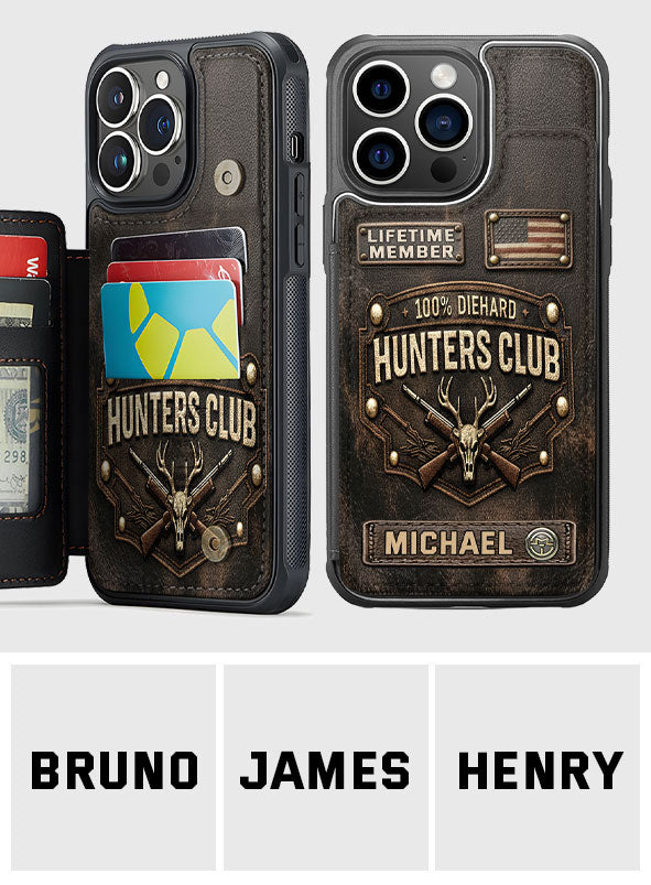 Die Hard Hunter Club - Personalized Hunting Fully Printed Wallet Phone Case