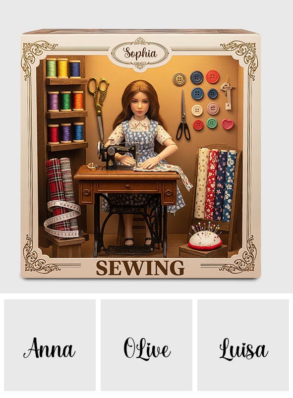 Juste une fille qui aime coudre - Plaque acrylique personnalisée sur mesure pour la couture