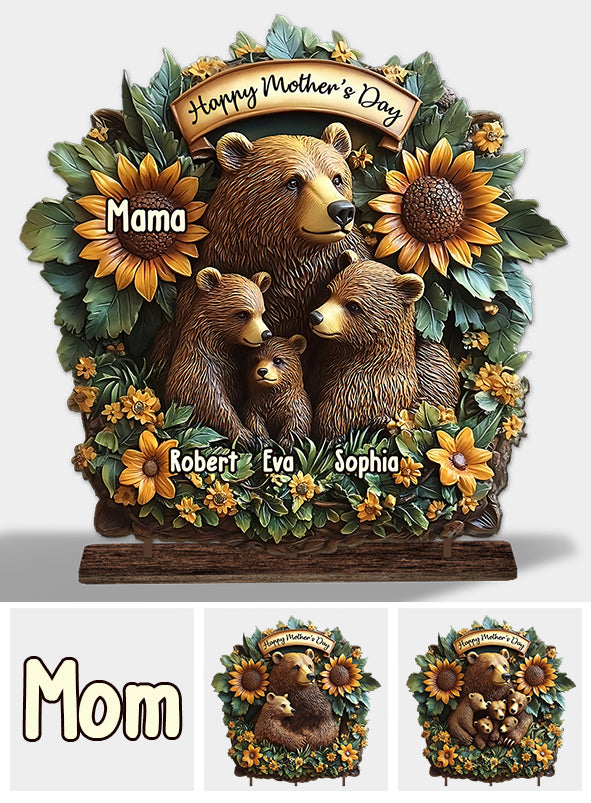 Maman Ours - Décoration personnalisée pour maman, 1 grand plateau autoportant