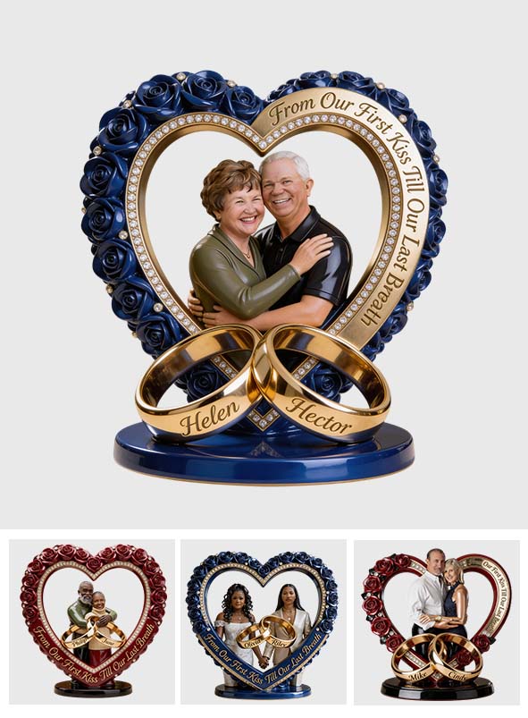 Plaque acrylique personnalisée avec photo de couple - De notre premier baiser -