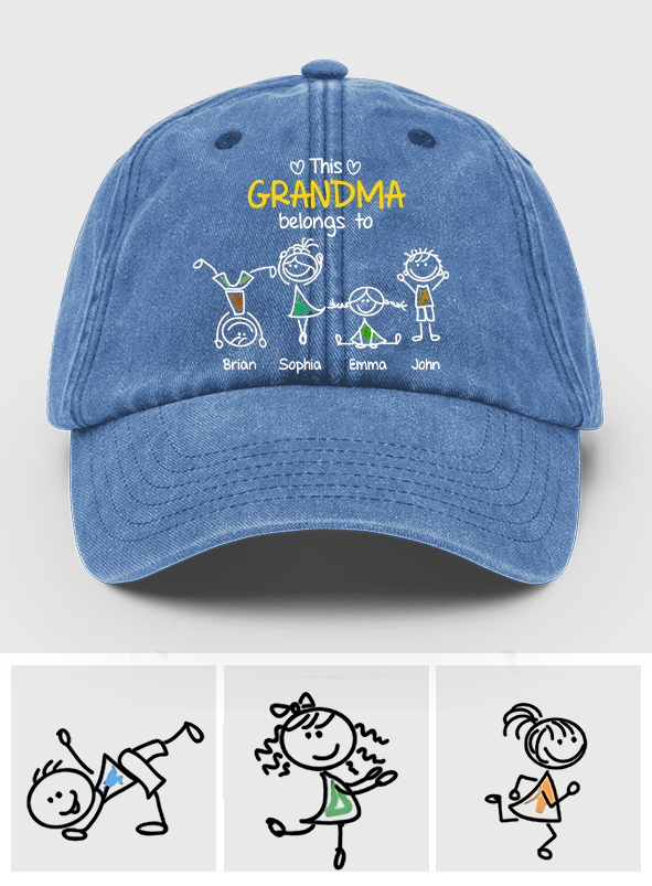 Cette grand-mère appartient à - Casquette en jean délavé personnalisée pour grand-mère