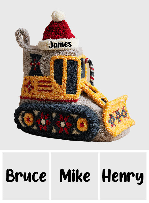 Excavator - Personalized Kid Shaped Christmas Stocking