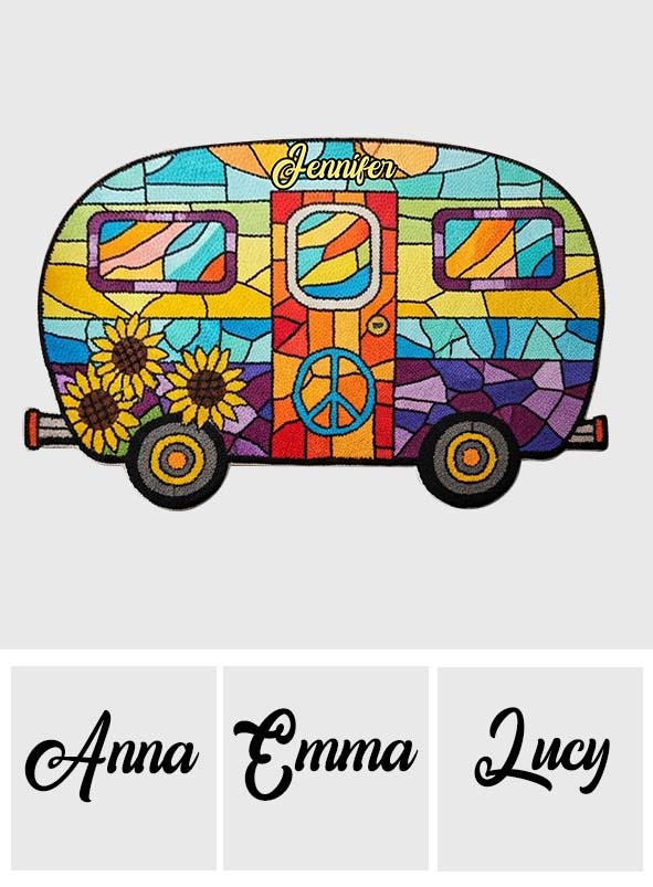 Paillasson/tapis de porte personnalisé Hippie Souls - Forme hippie