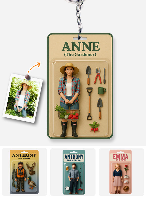Custom Figure From Photo - Personalized Gardening Keychain
