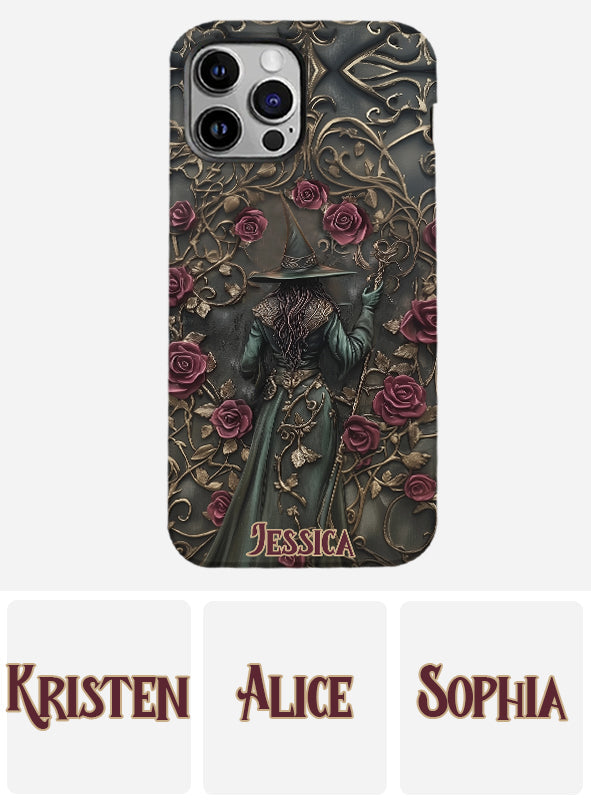 Beautiful Witch And Roses - Personalized Witch Full Print Phone Case