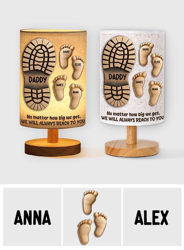 Your Footsteps Led Our Way - Personalized Father Table Lamp with Wood Base