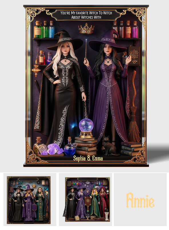 Nous ne sommes pas du sucre et des épices - Plaque acrylique personnalisée de sorcière en forme de pièce