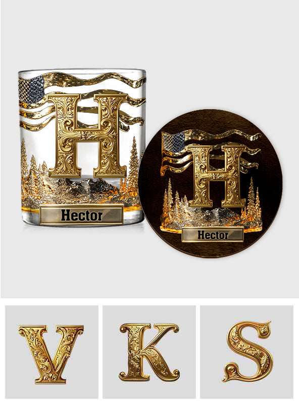 Initiale de l'alphabet pour les amateurs de whisky, bourbon... - Verre à whisky personnalisé