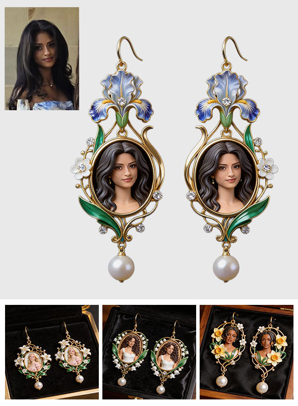 Custom Birthmonth Flower Earrings, Gift For Her, Mother's Day Gift - Personalized Birth Month Flower Earrings