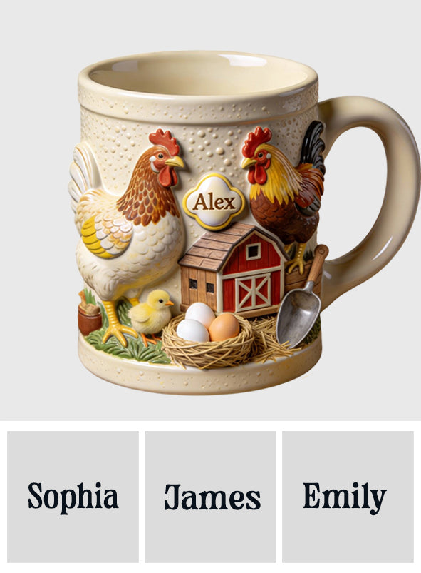 Mug et sous-verre personnalisés « Love Chicken »