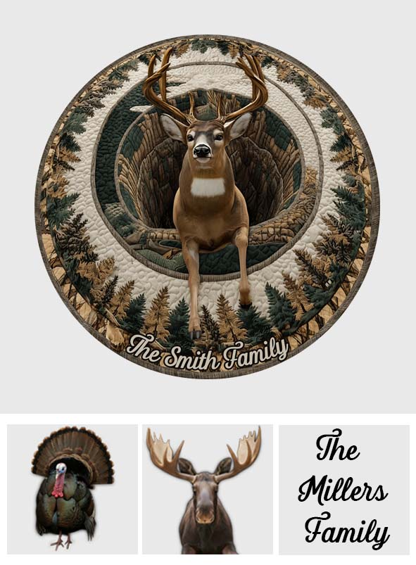 Passionné de chasse - Tapis rond de chasse personnalisé