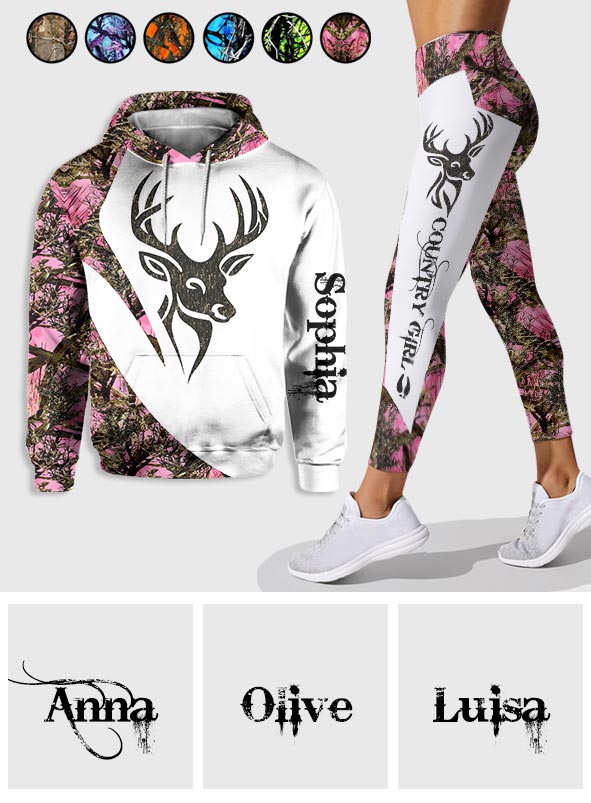 Fille de la campagne - Sweat à capuche et legging de chasse personnalisés