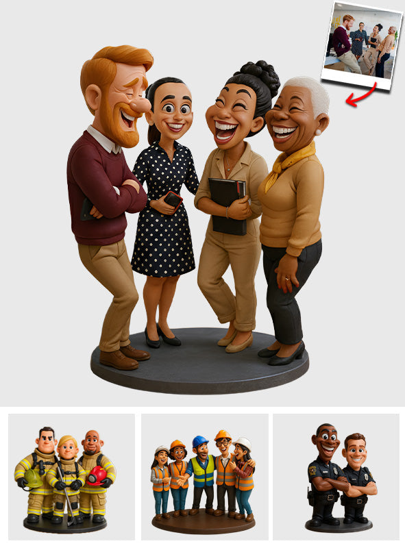 Plaque acrylique personnalisée style caricature, cadeau humoristique pour un collègue.