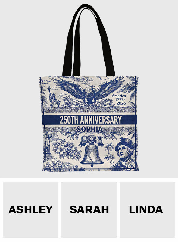250e Anniversaire - Sac fourre-tout en toile personnalisé pour le 4 juillet
